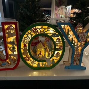 Anthropologie Festive JOY Light-Up Decor